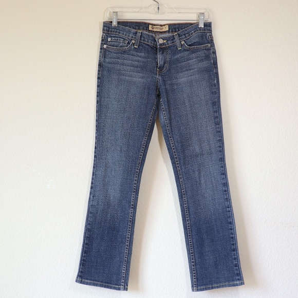 Straight leg sand-washed jeans mid-rise - Picture 5 of 12